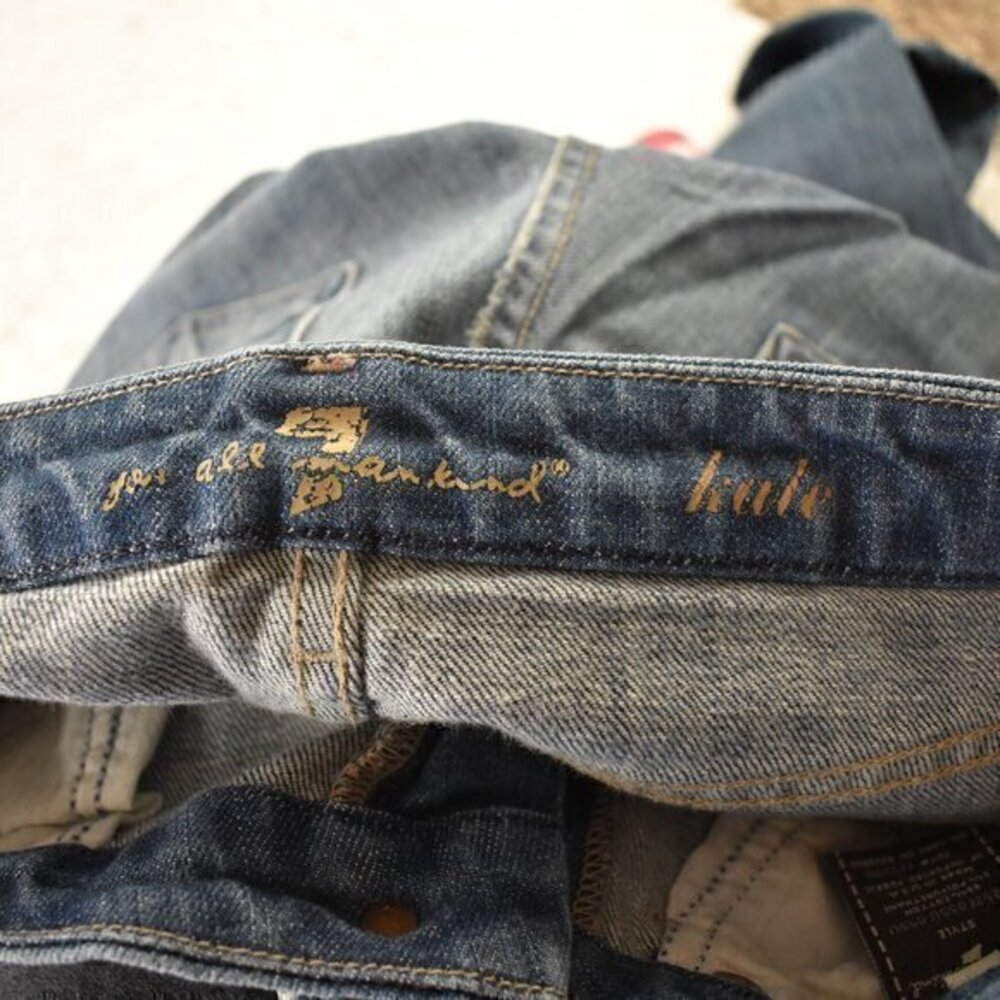 7 For All Mankind Kale Blue Jeans size 27 Gently Used Condition has some flaws - Picture 3 of 5